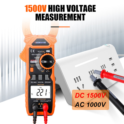 VICTOR 615B DC 1500V 1000A True RMS AC DC Digital Clamp Multimeter με ζωντανό NCV μετρητή ηλιακής ενέργειας