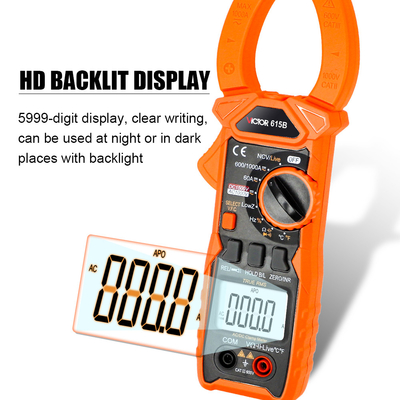 VICTOR 615B DC 1500V 1000A True RMS AC DC Digital Clamp Multimeter με ζωντανό NCV μετρητή ηλιακής ενέργειας