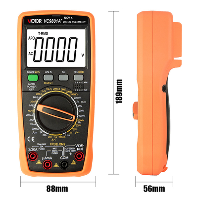 Victor VC9804A+ 9804 Πορτοφολικό πολυμετρικό True RMS AC DC 1000V 20A ψηφιακό πολυμετρικό