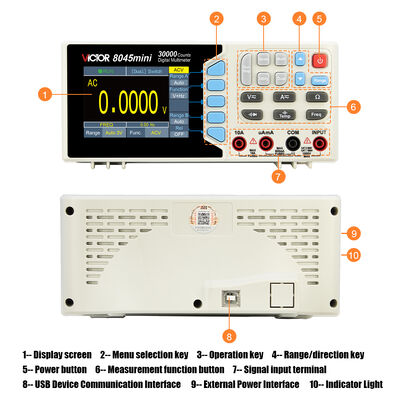 VICTOR 8045mini μίνι μέγεθος Πίνακας Multimeter 30000 αριθμούς DMM πολυμέτρο τύπου πάγκου με πολύχρωμη οθόνη